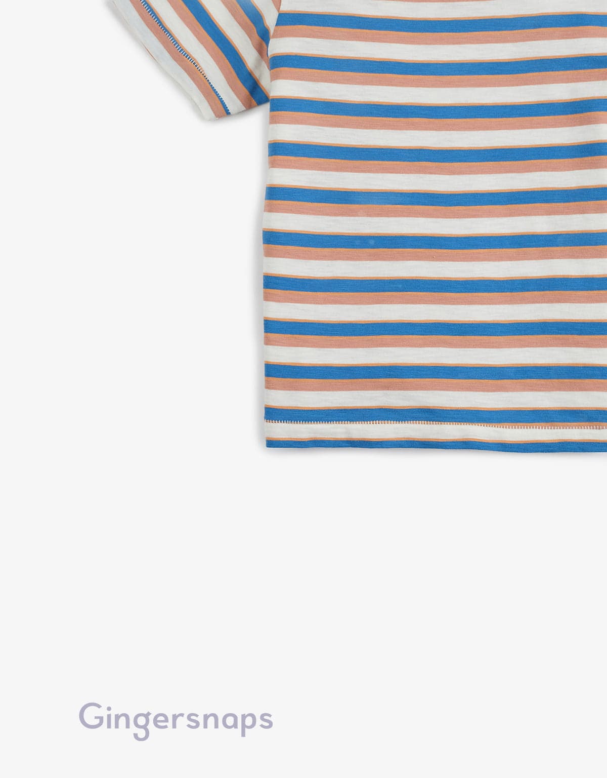 جينجرسنابس تي شيرت ولادي بخطوط عريضة أزرق