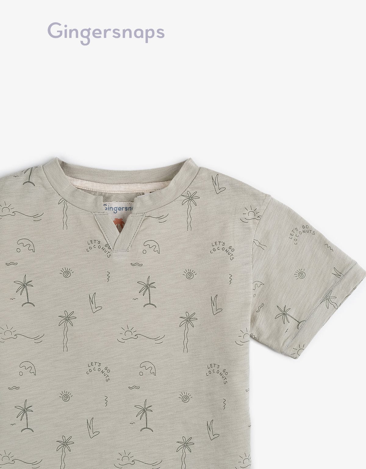 جينجرسنابس تي شيرت ولادي بطبعة أشجار أخضر