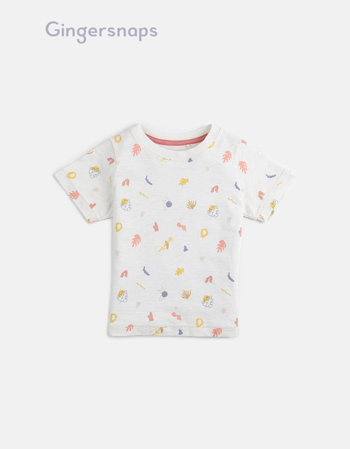 جينجرسنابس تي شيرت ولادي منقوش بكم قصير أبيض