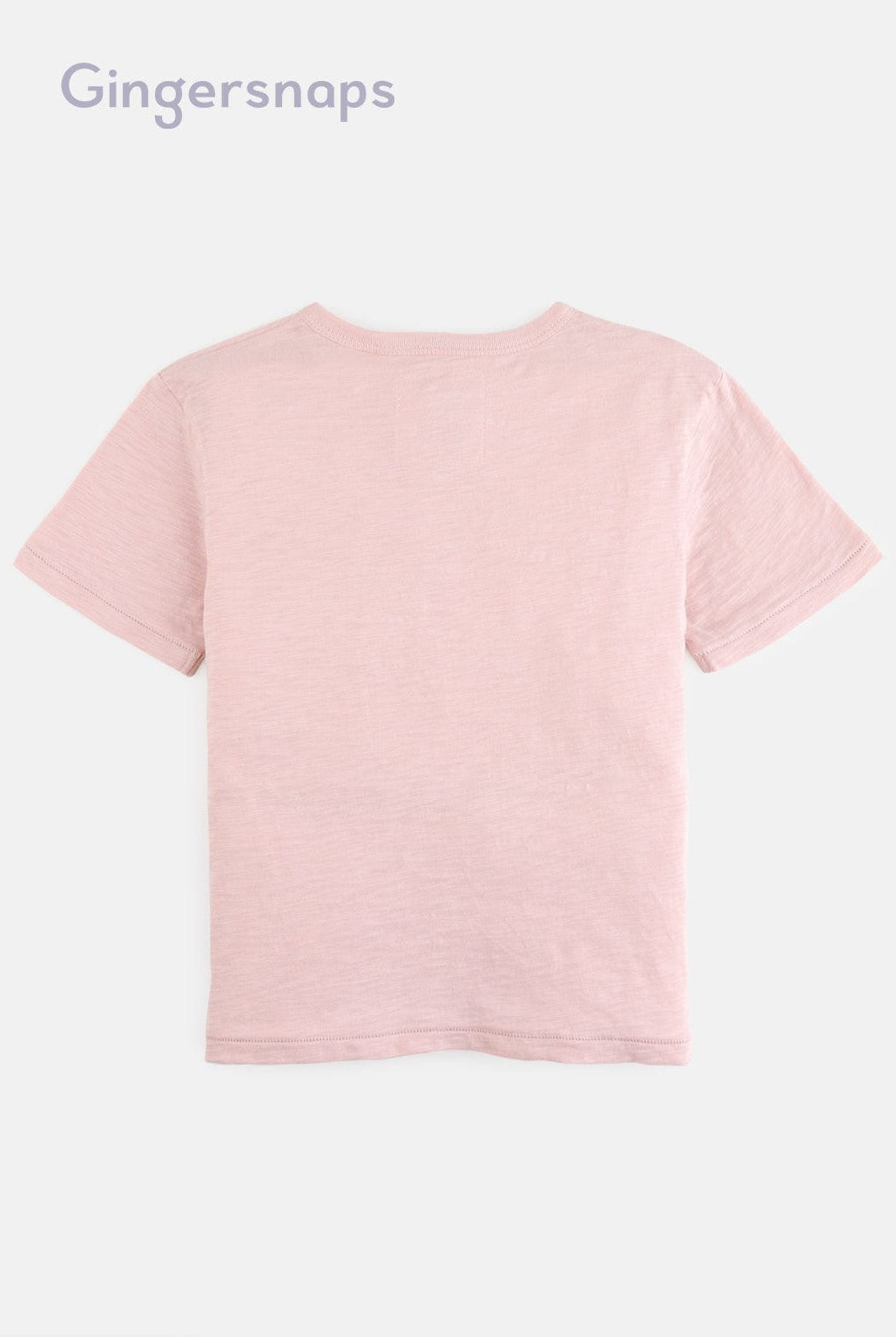 جينجرسنابس تي شيرت للأولاد الرضع بياقة دائرية مزينة بأزرار وردي