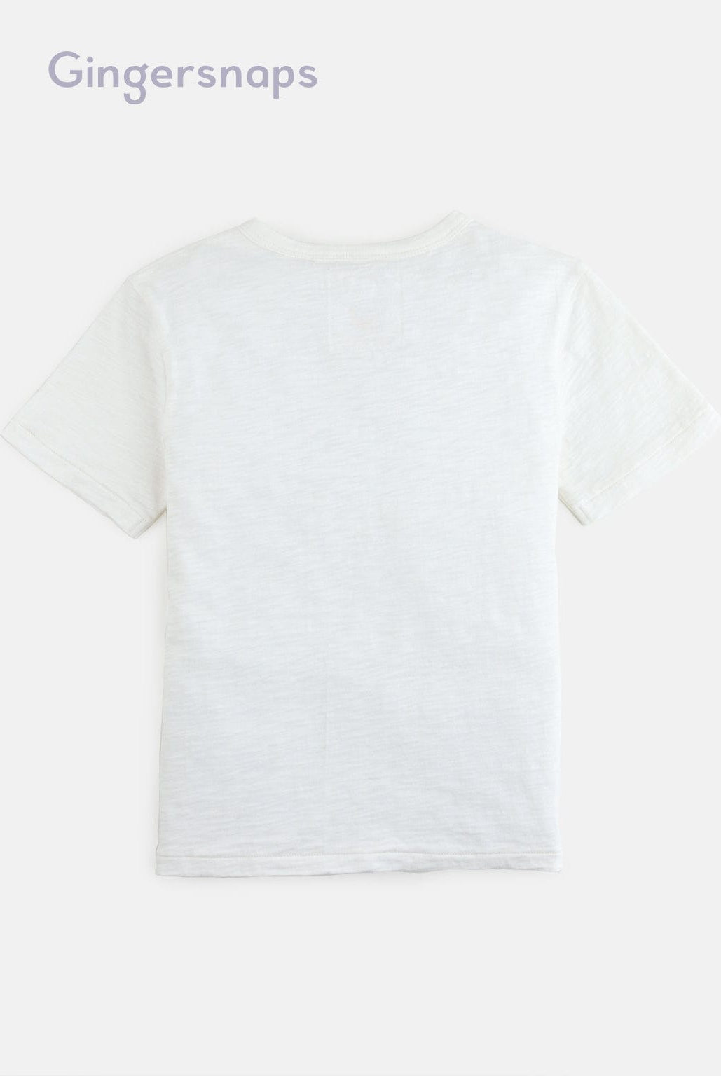 جينجرسنابس تي شيرت ولادي سادة بياقة دائرية مزين بأزرار على الصدر أبيض