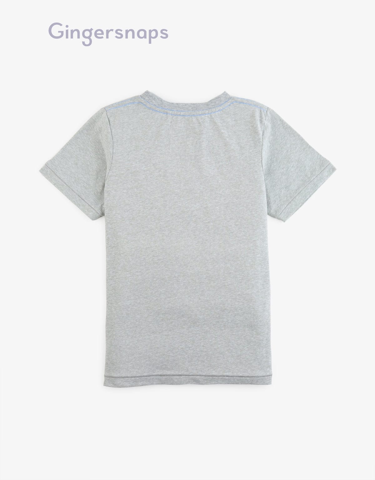 جينجرسنابس تي شيرت ولادي صيفي نص كم بياقة دائرية بطبعة رمادي