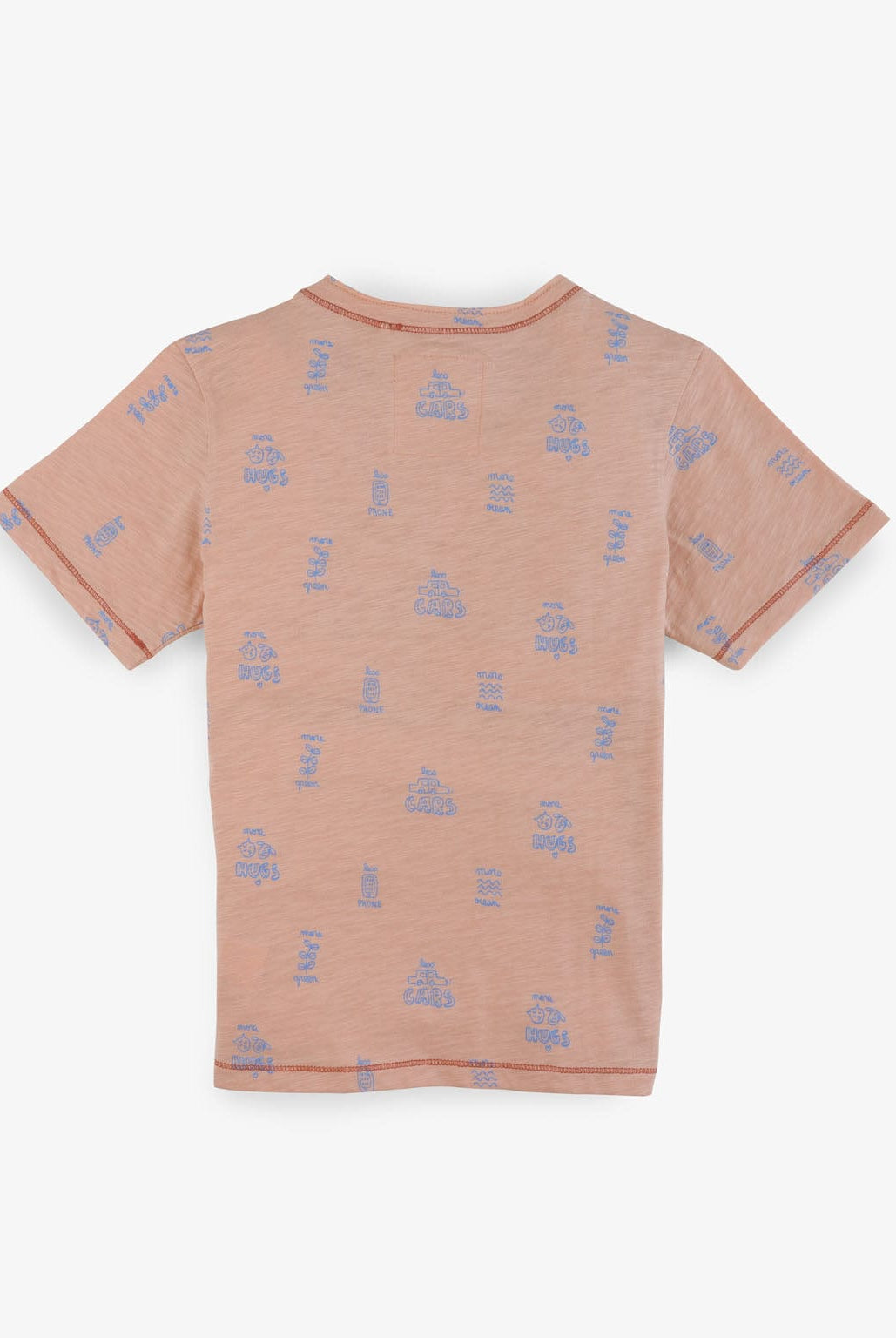 جينجرسنابس تيشيرت ولادي بياقة دائرية منقوش خوخي