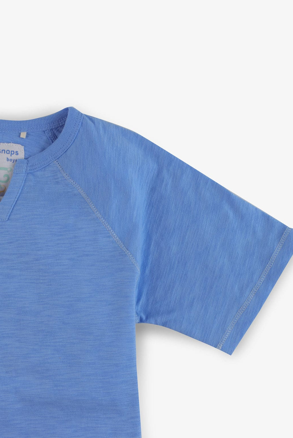 جينجرسنابس تيشيرت أولادي سادة بفتحة صدر V أزرق