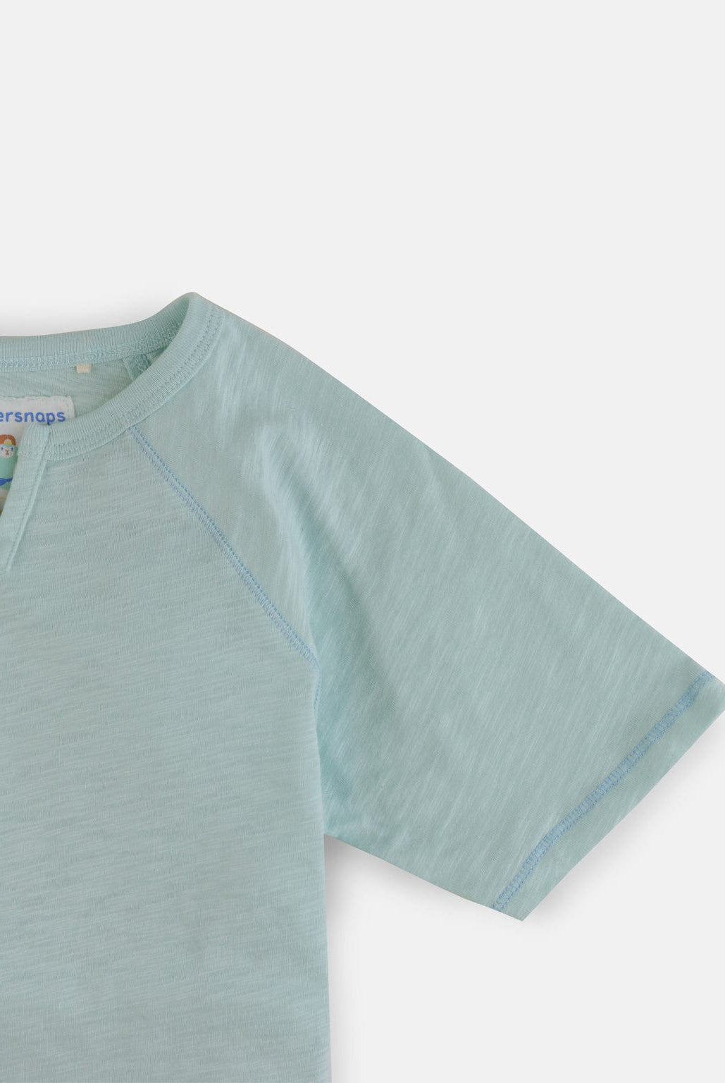 جينجرسنابس تيشيرت أولادي صيفي سادة بفتحة صدر V أزرق