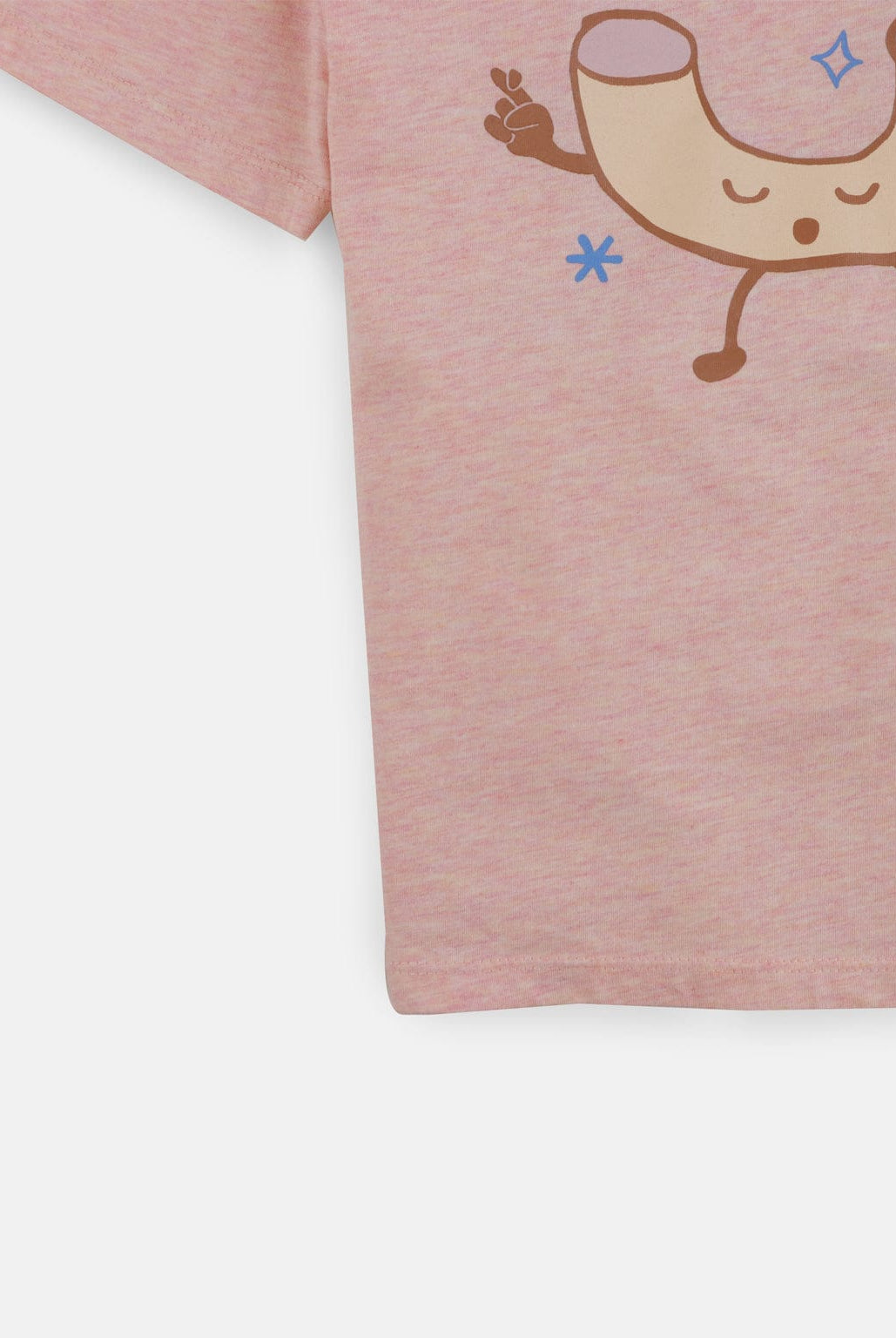 جينجرسنابس تيشيرت أولادي بياقة دائرية نص كم بطبعة على الصدر وردي