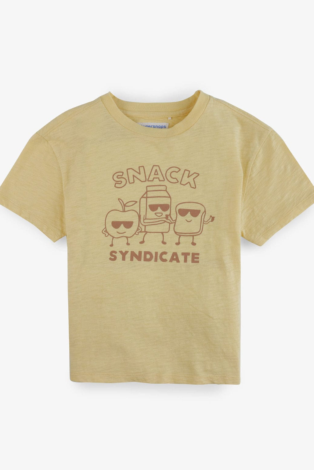 جينجرسنابس تيشيرت أولادي بياقة دائرية بطبعة خفيفة على الصدر أصفر
