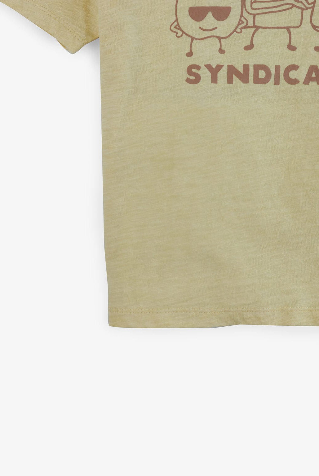 جينجرسنابس تيشيرت أولادي بياقة دائرية بطبعة خفيفة على الصدر أصفر