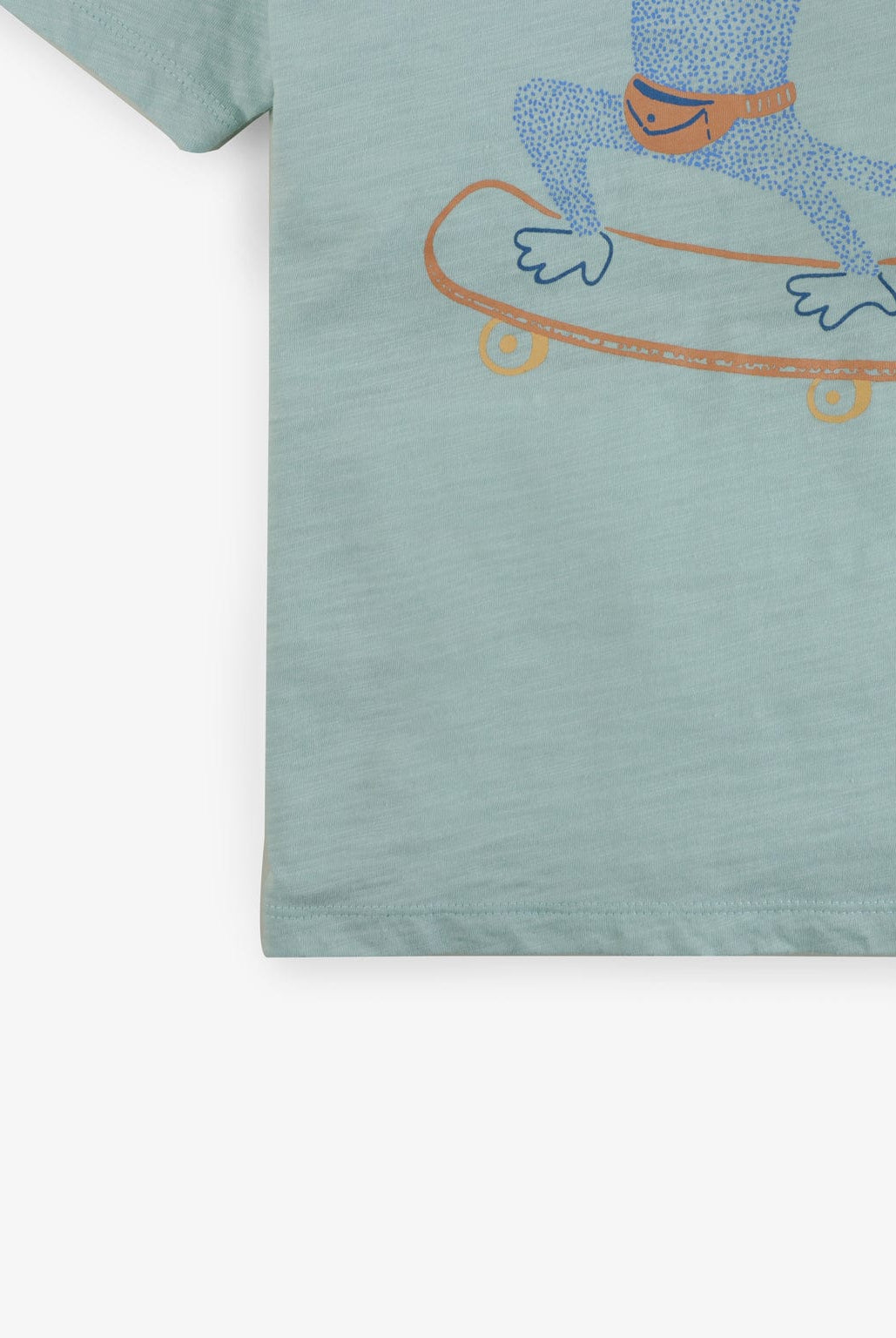 جينجرسنابس تيشيرت أولادي بياقة دائرية بطبعة قرد على الصدر أخضر