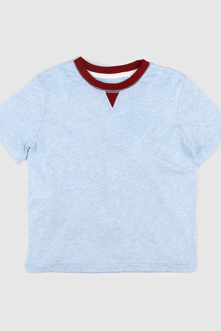 جينجرسنابس تيشيرت نص كم بمثلث تحت الياقة أولادي أزرق