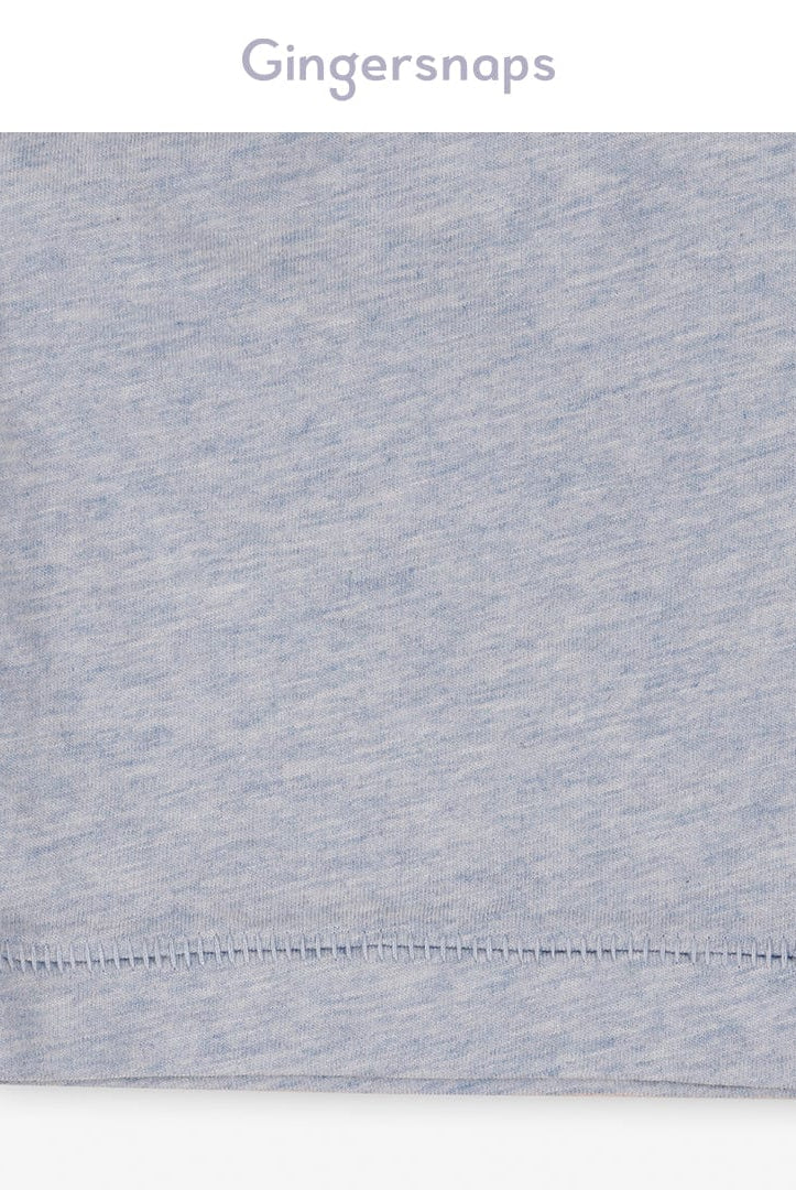 جينجرسنابس تي شيرت ولادي سادة نص كم بخط أزرق