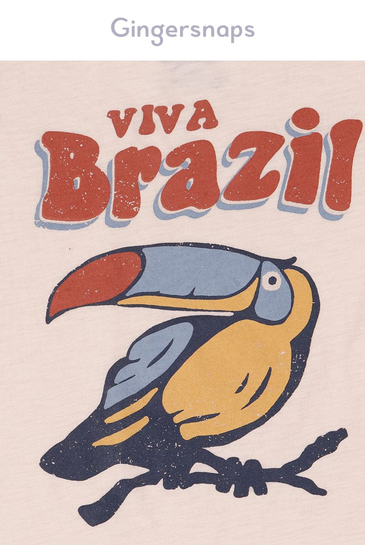 جينجرسنابس تي شيرت ولادي بطبعة امامية أبيض