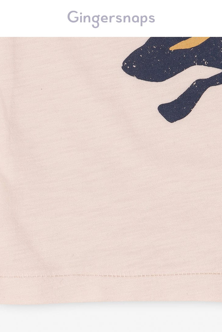 جينجرسنابس تي شيرت ولادي بطبعة امامية أبيض