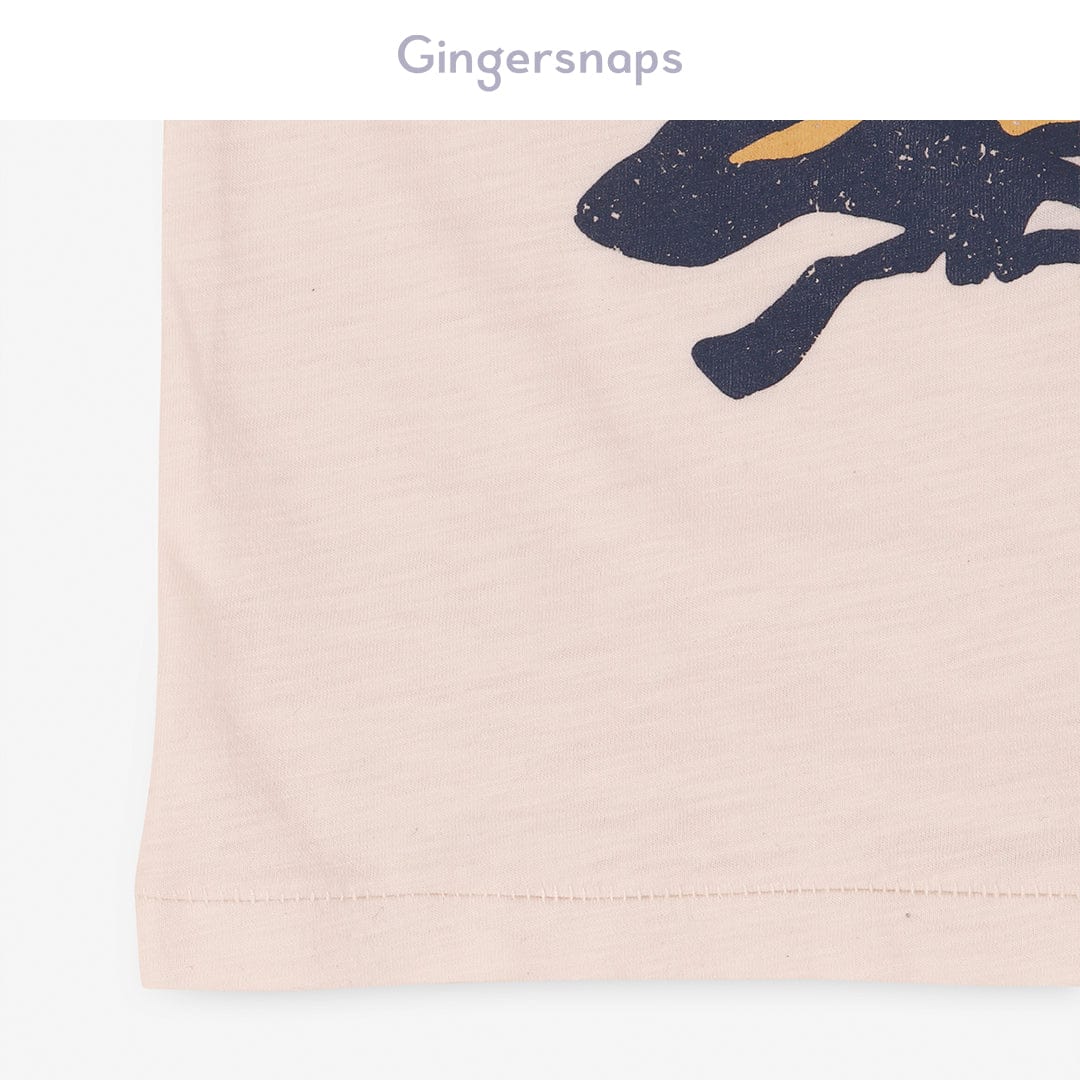 جينجرسنابس تي شيرت ولادي بطبعة امامية أبيض