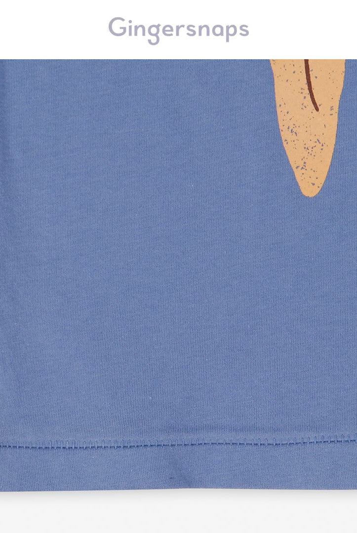 جينجرسنابس تي شيرت ولادي بطبعة طائر نص كم فيروزي