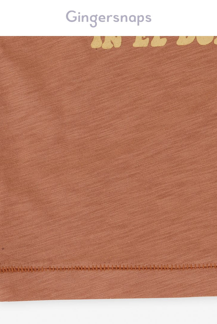 جينجرسنابس تي شيرت ولادي بطبعة صبار بني داكن