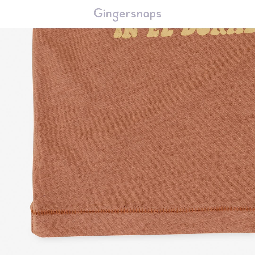 جينجرسنابس تي شيرت ولادي بطبعة صبار بني داكن