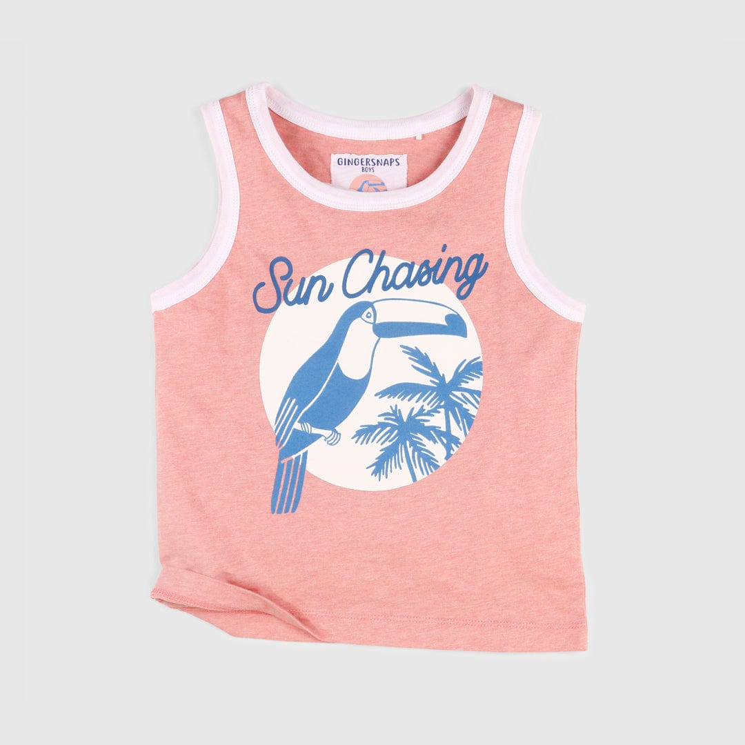 جينجرسنابس تانك توب ولادي كت بطبعة أمامية أحمر خفيف