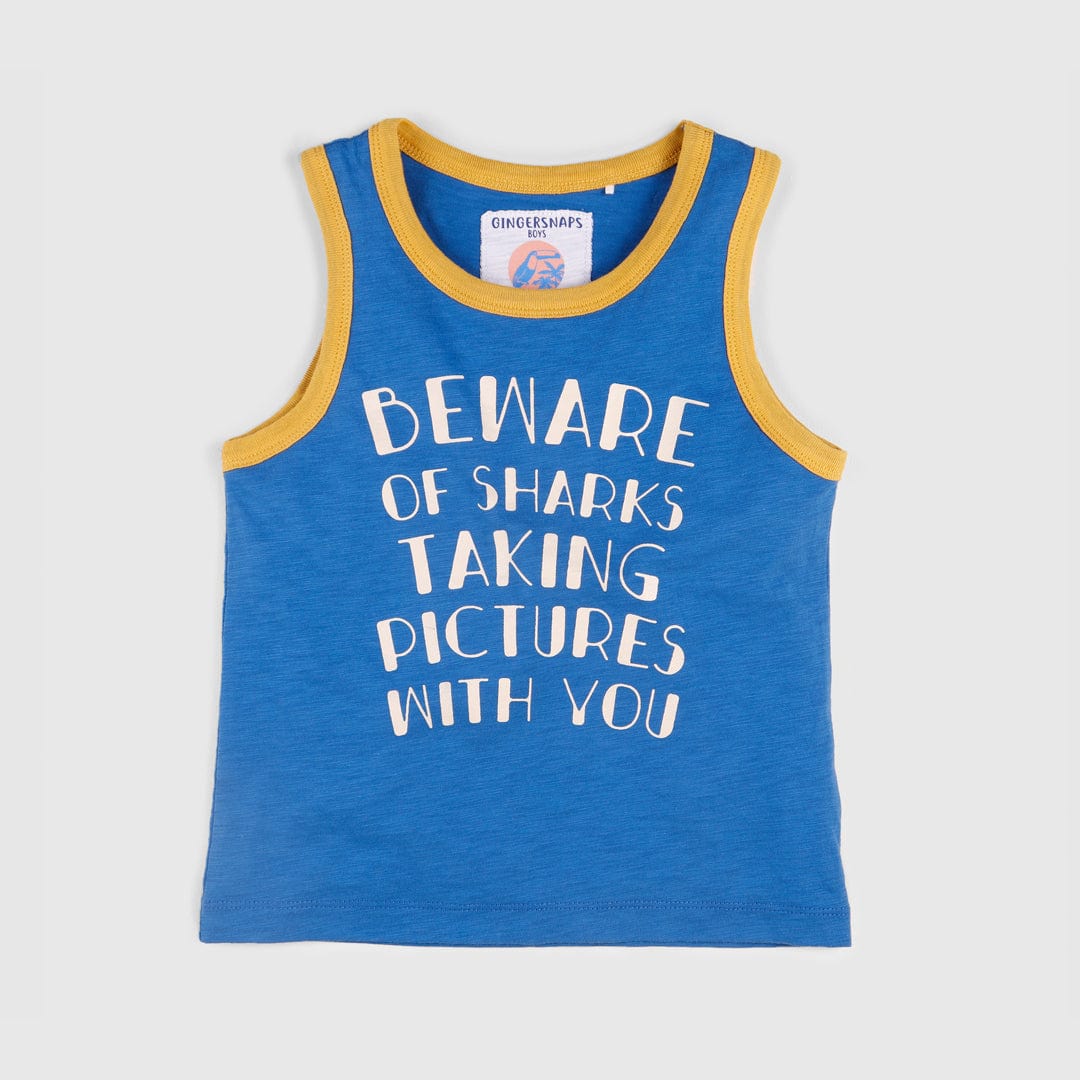 جينجرسنابس تانك توب ولادي كت مطبوع أزرق