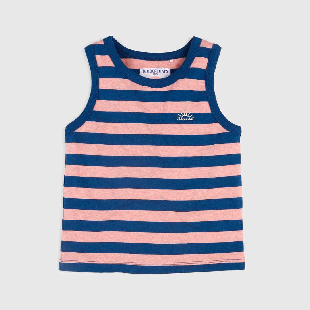 جينجرسنابس تانك توب ولادي كت مخطط بالعرض أزرق / أحمر