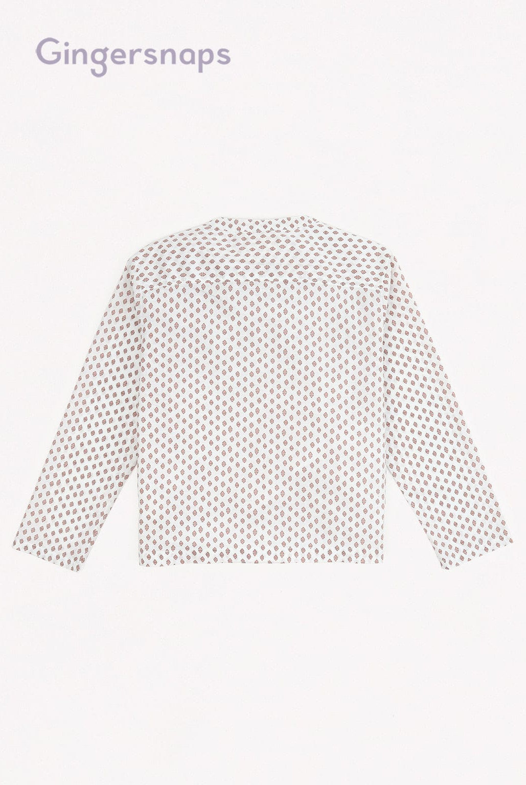 جينجرسنابس قميص عبايه أولادي منقط بكم طويل أبيض