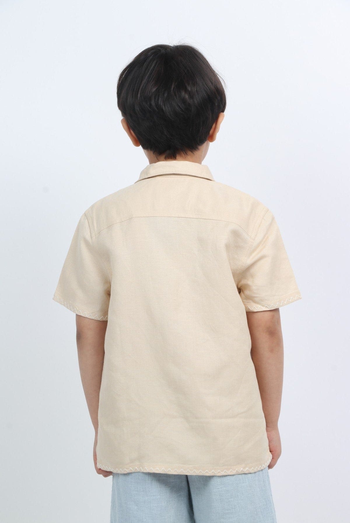 جينجرسنابس قميص أولادي نص كم سادة بيج