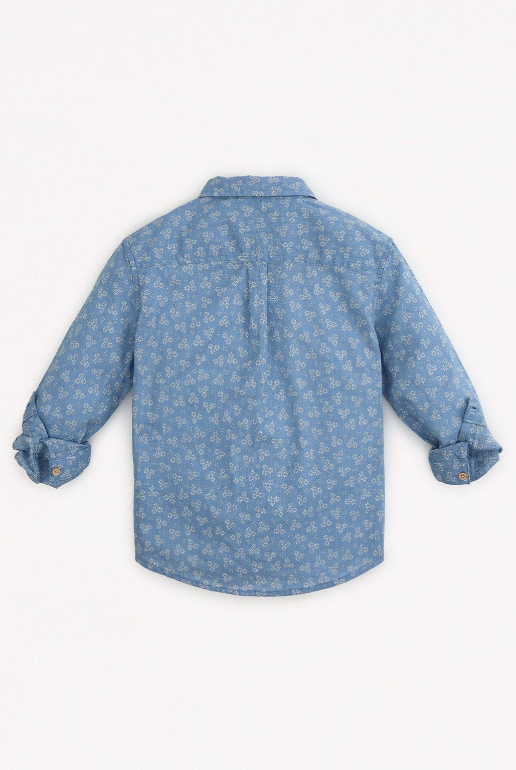 جينجرسنابس قميص مشجر أولادي بكم طويل أزرق