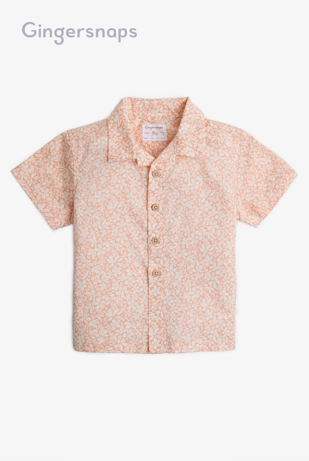 جينجرسنابس قميص سبعه مشجر أولادي نص كم بني