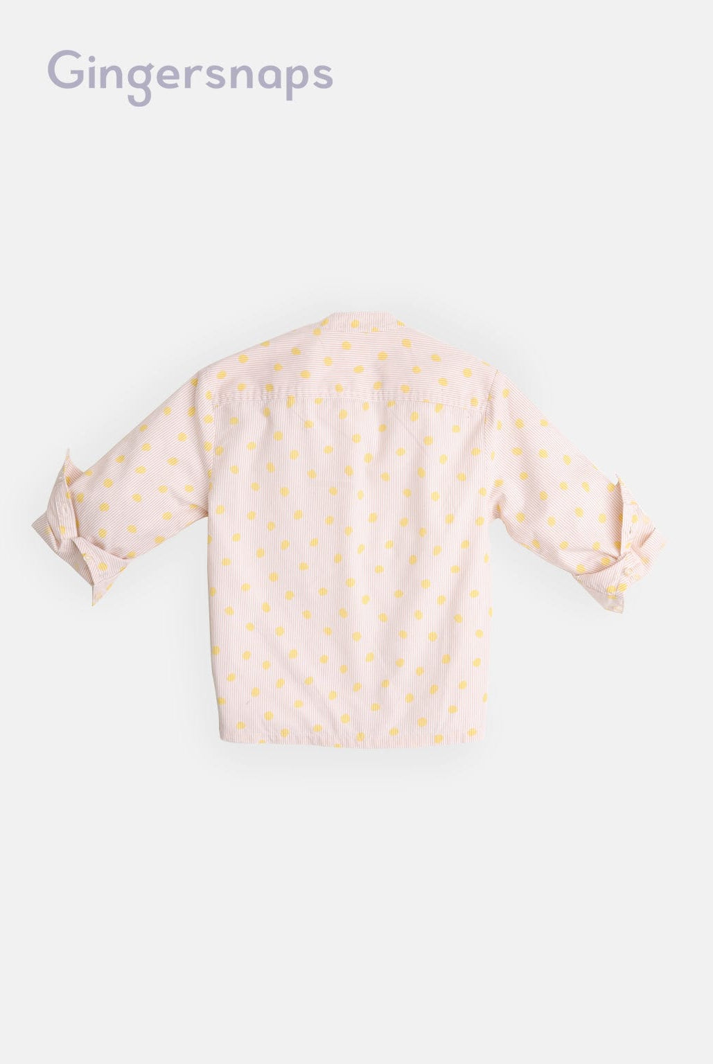 جينجرسنابس قميص أولادي منقط كم طويل بأزرار امامية أصفر