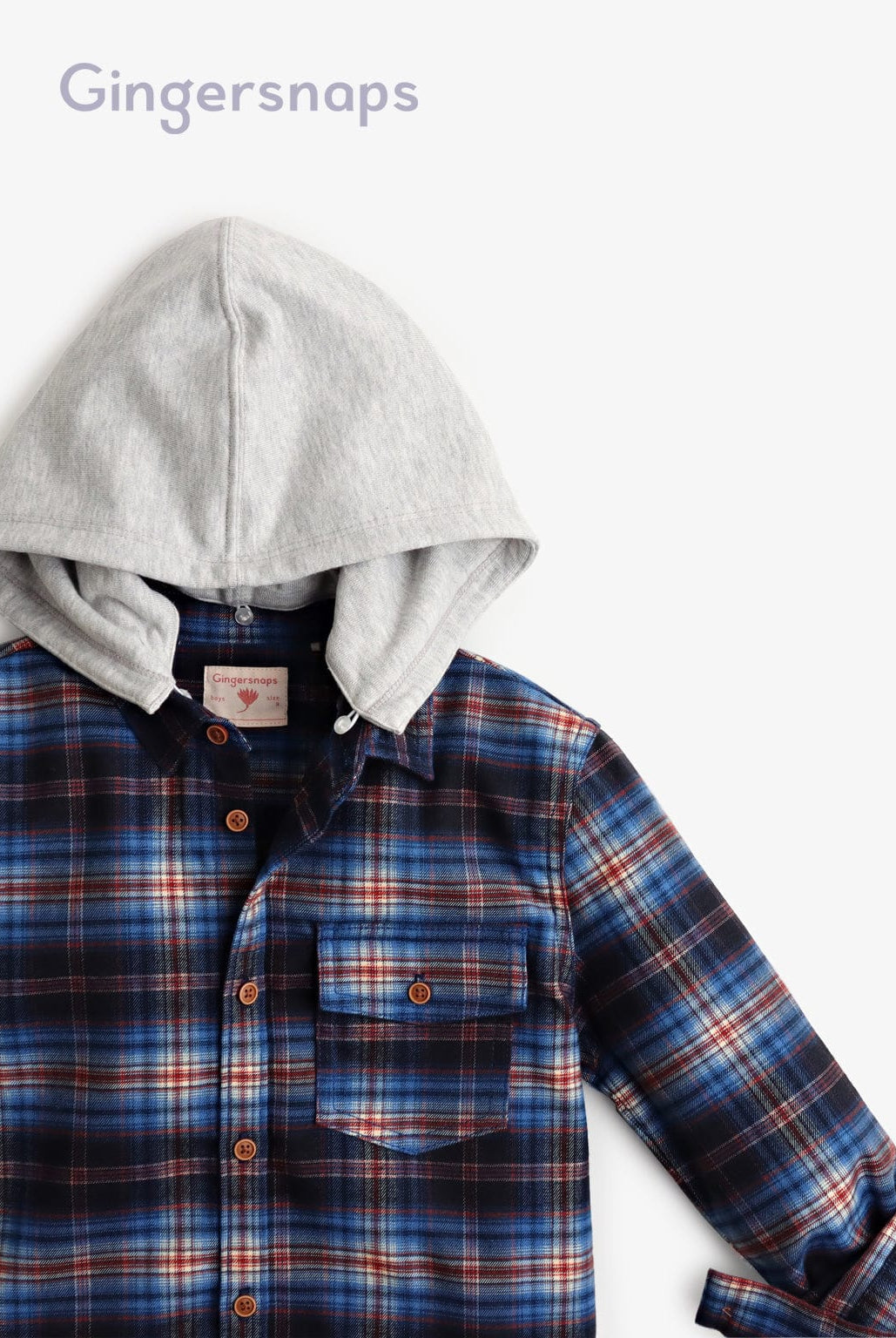 جينجرسنابس قميص هودي أولادي كاروهات متعدد الألوان