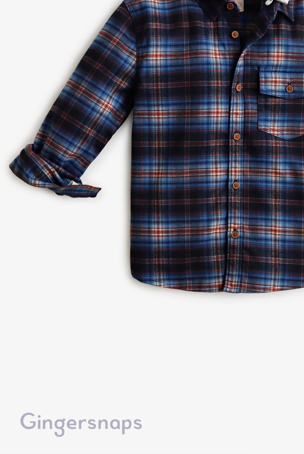 جينجرسنابس قميص هودي أولادي كاروهات متعدد الألوان