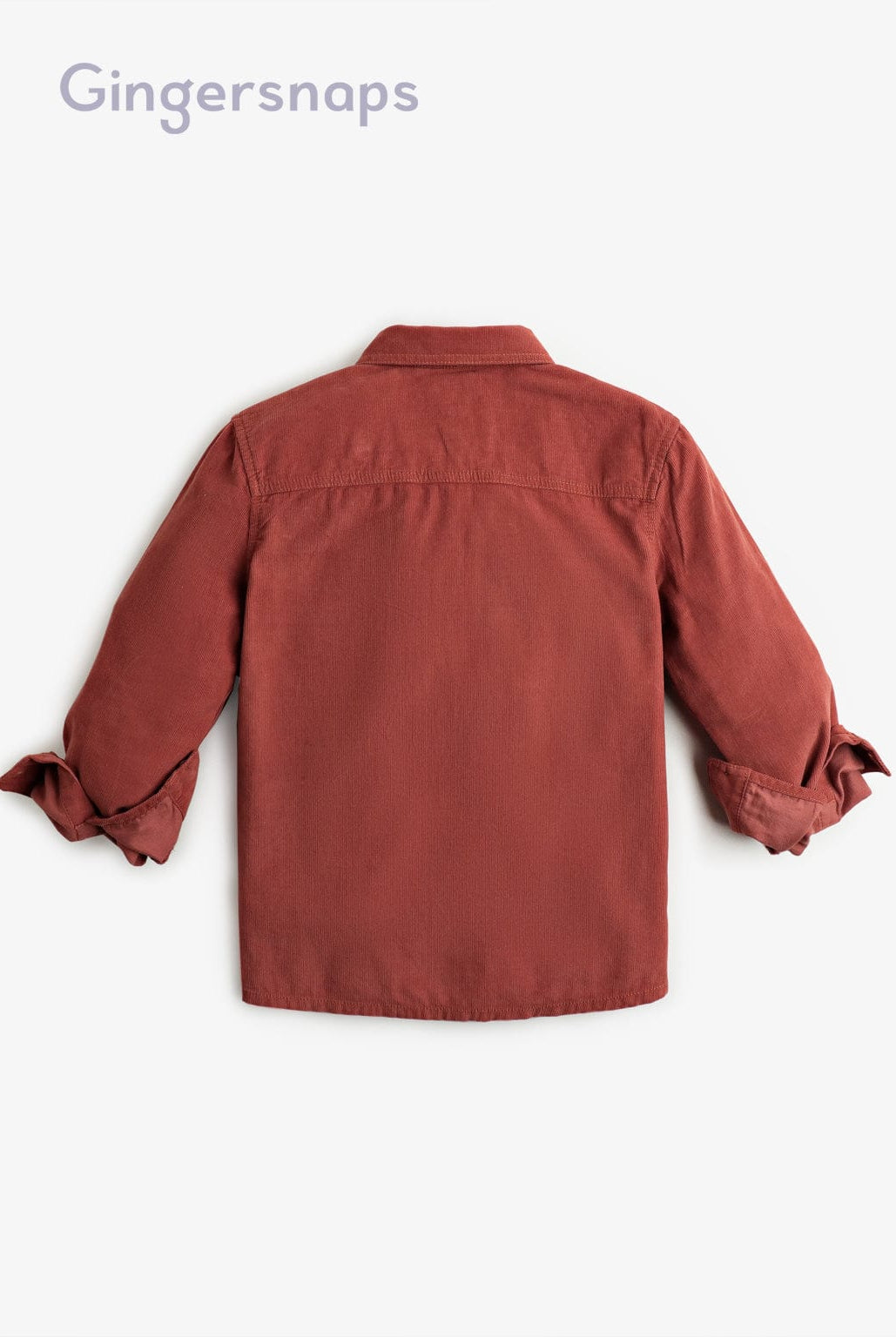 جينجرسنابس قميص أولادي بأكمام طويلة بجيوب علي الصدر بني