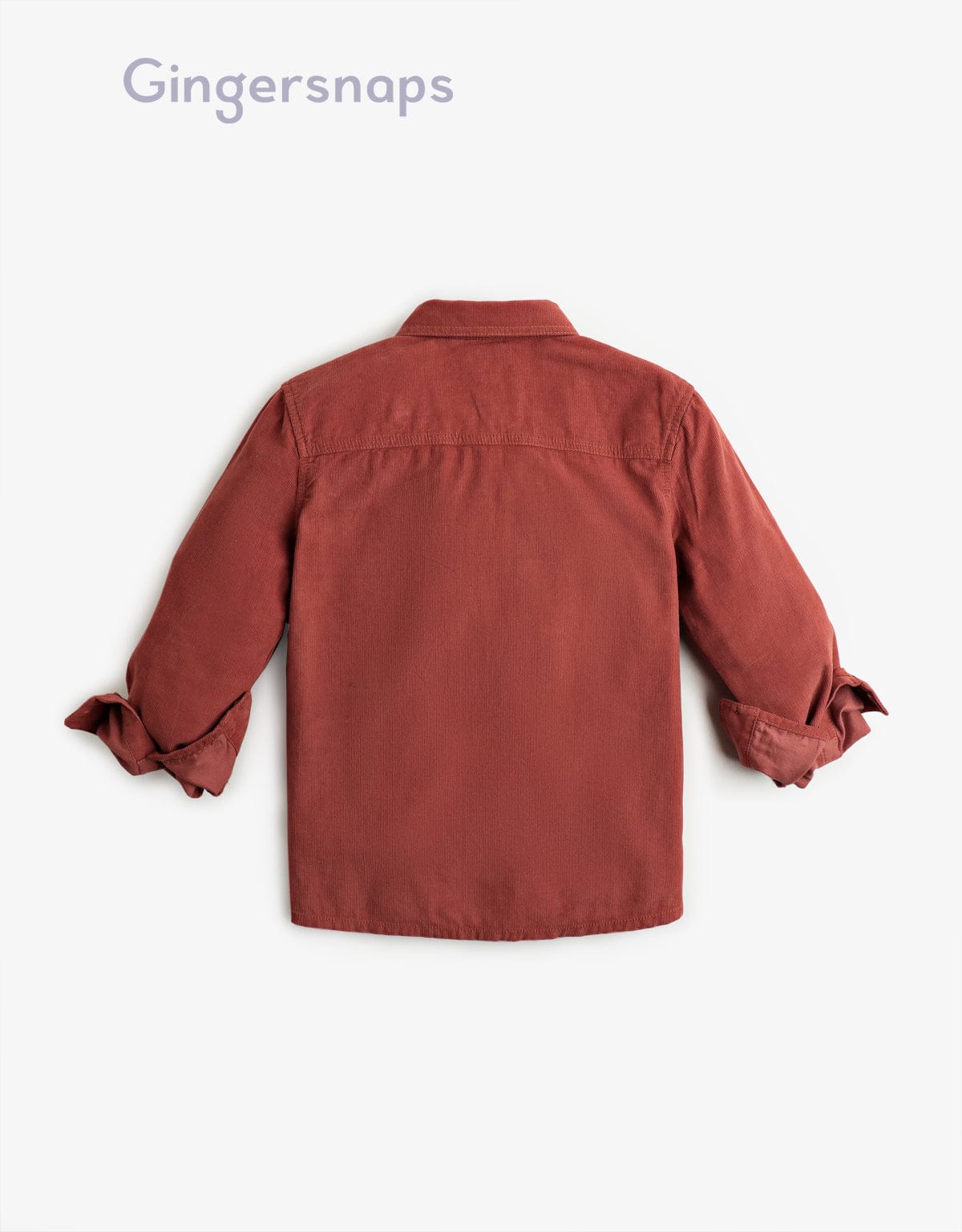 جينجرسنابس قميص أولادي بأكمام طويلة بجيوب علي الصدر بني