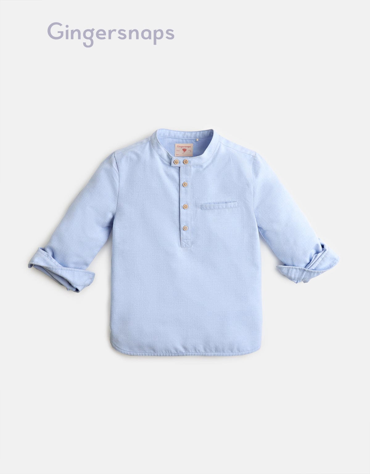جينجرسنابس قميص أولادي بأكمام طويلة أزرق