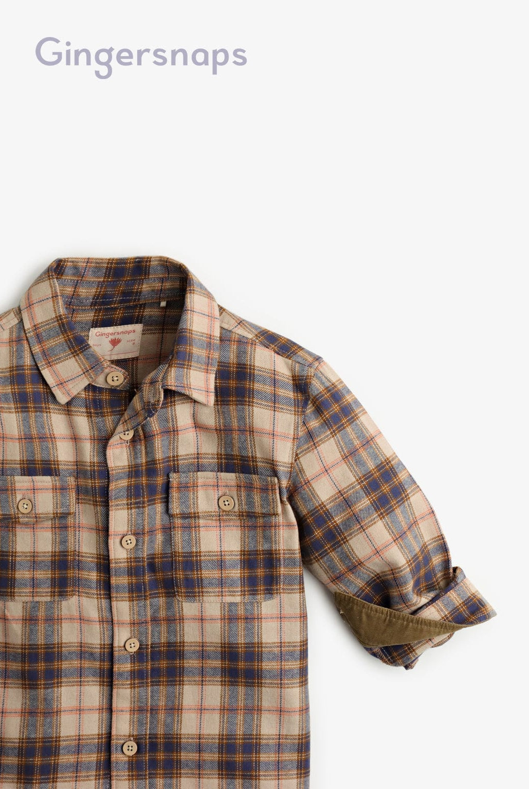 جينجرسنابس قميص كاروهات اطفال بجيب علي الصدر ولادي متعدد الألوان