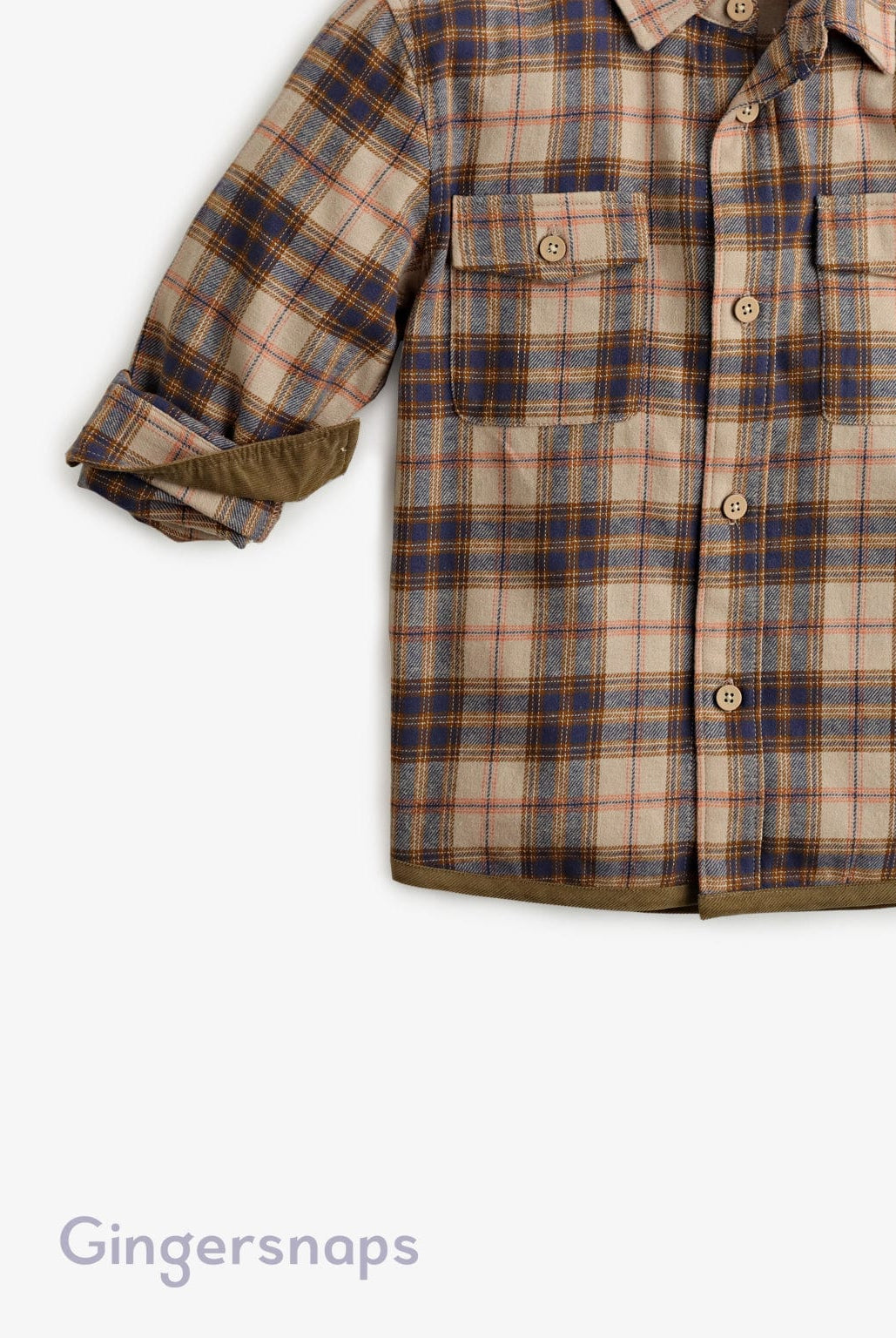 جينجرسنابس قميص كاروهات اطفال بجيب علي الصدر ولادي متعدد الألوان