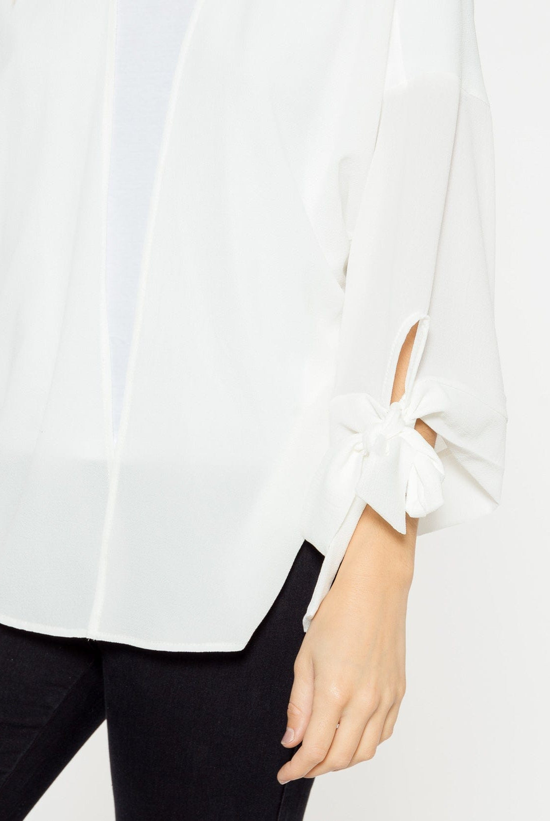 شانا كارديجان قصير مفتوح بأكمام طويلة برباط نسائي