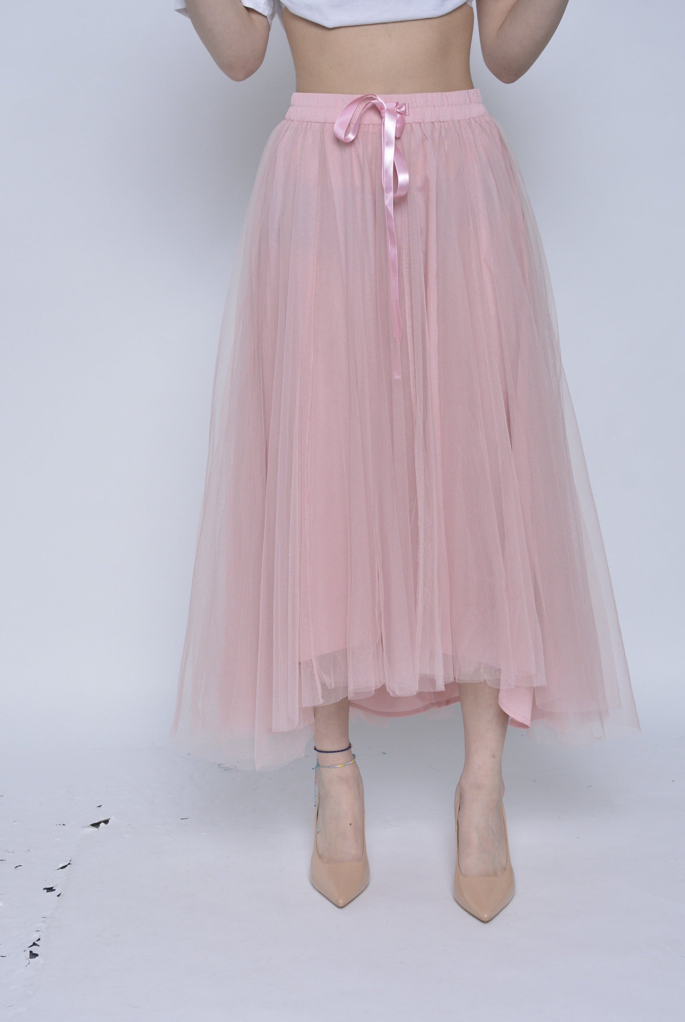 نتشي تنورة سهرة شيفون نفاش برباط ستان نسائية