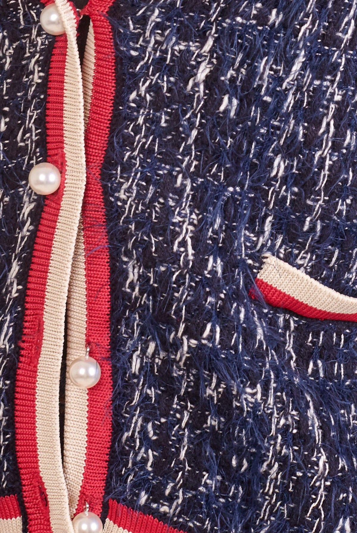 دريسنج بولا بلوزة منقوشة خيوط بأزرار وجيوب أمامية بأكمام طويلة أزرق