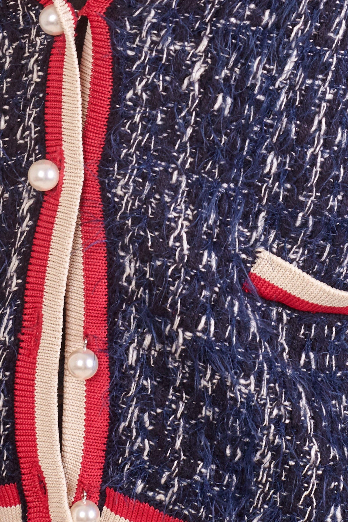 دريسنج بولا بلوزة منقوشة خيوط بأزرار وجيوب أمامية بأكمام طويلة أزرق