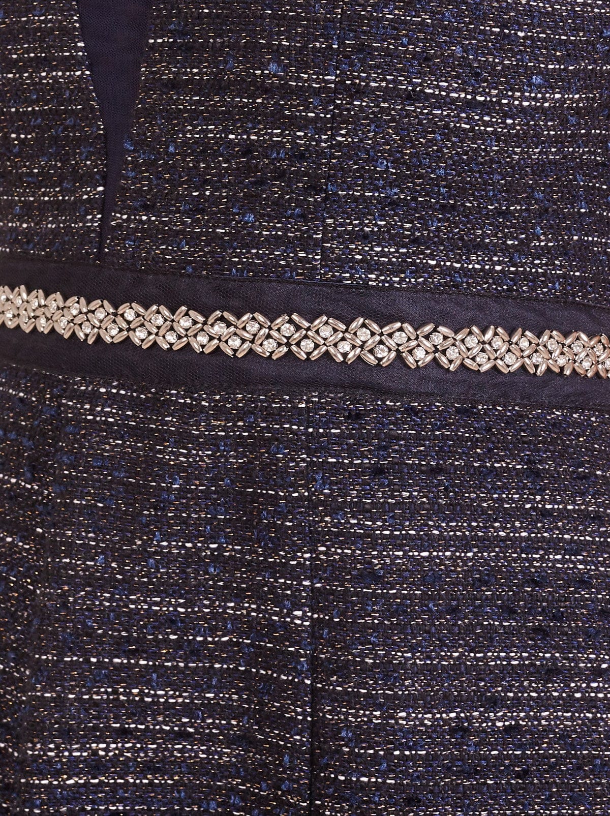 دريسنج بولا فستان ميدي مخطط بالعرض مطرز بأكمام قصيرة أزرق