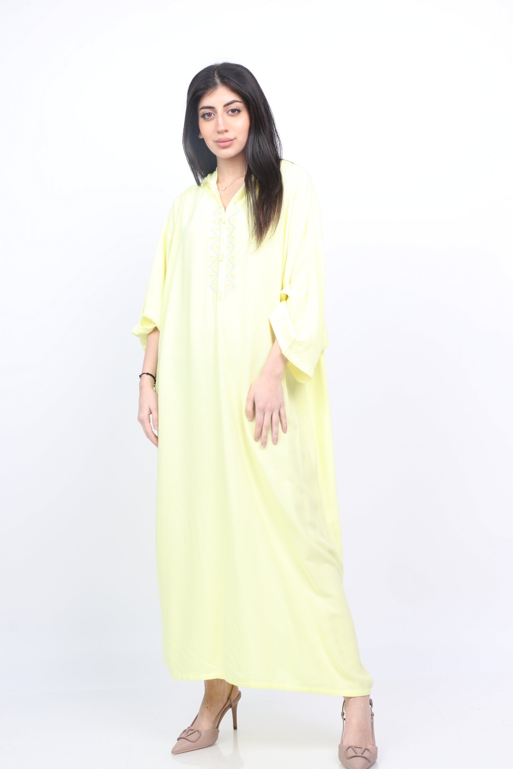 ديامانتين عباية سادة واسعة أكمام طويلة واسعة