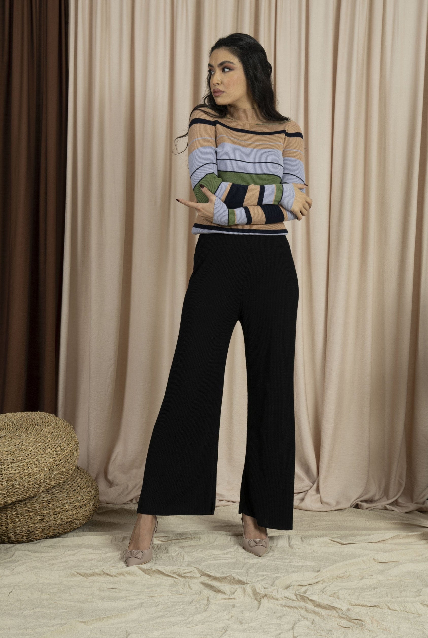 ميكا بنطلون واسع رسمي قماش نسائي