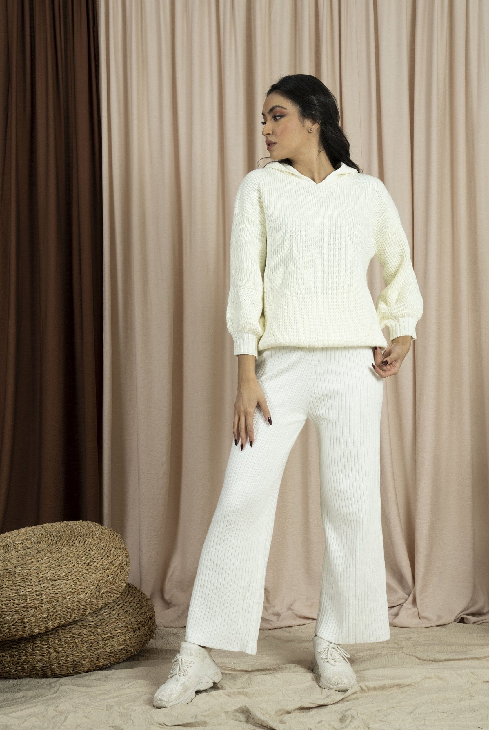 نتشي بنطلون سادة خصر مرتفع نسائي