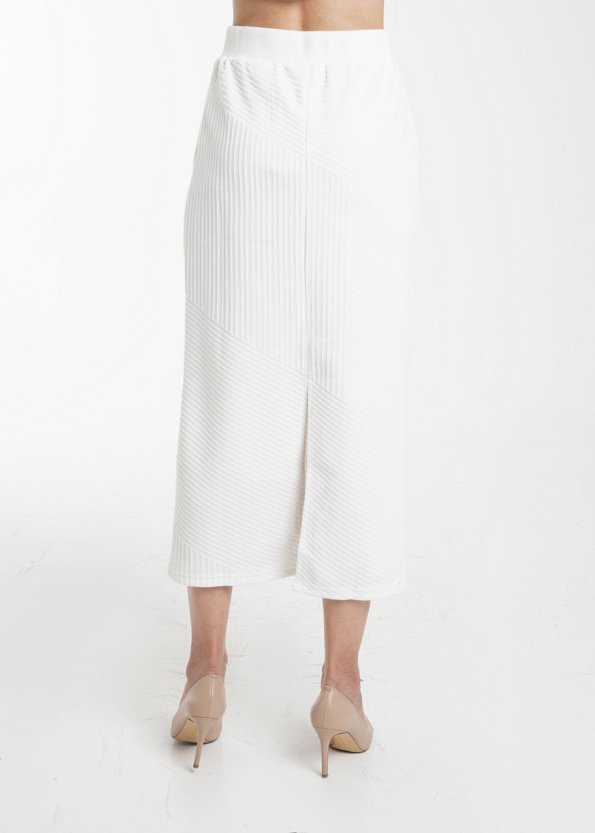 ميكا تنورة ميدي مضلعة سادة نسائي