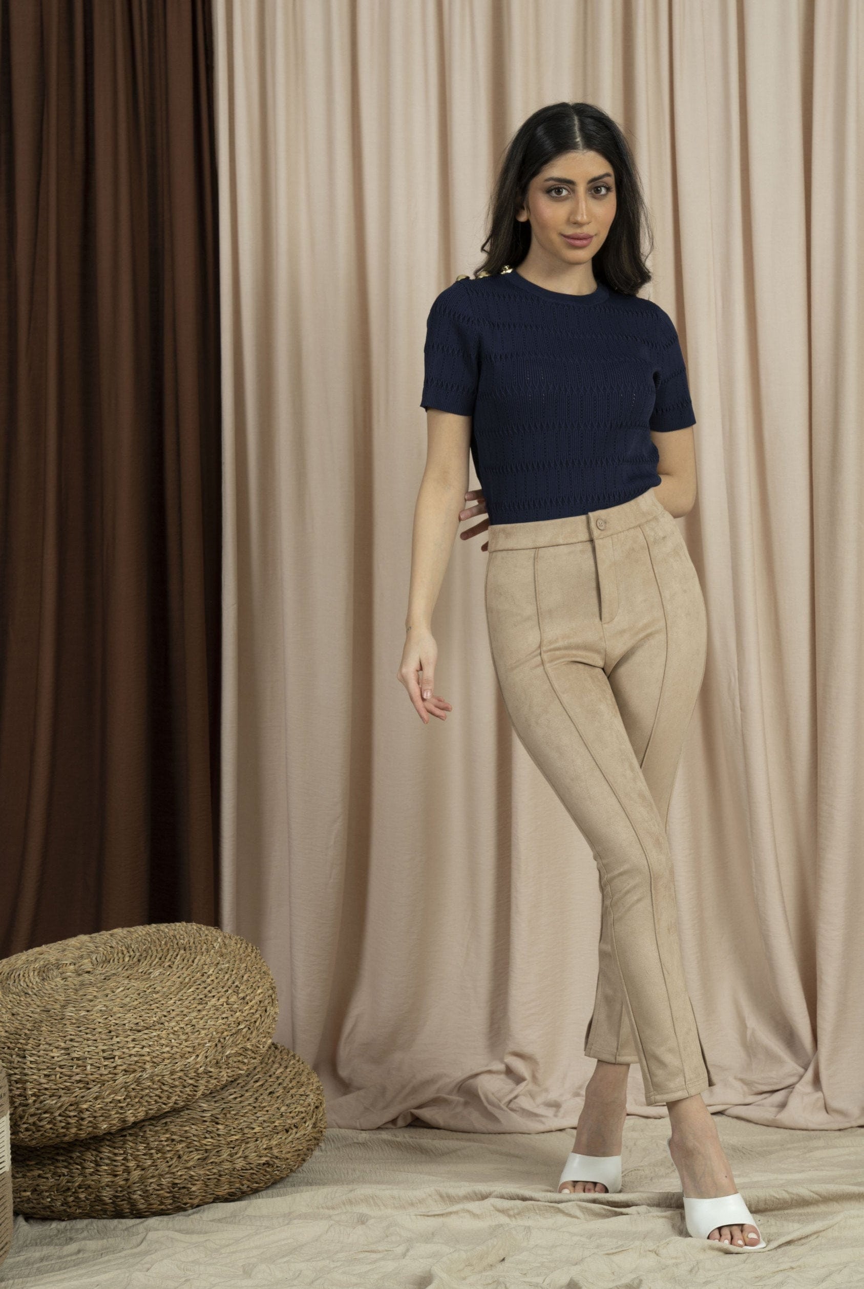 ميكا بنطلون سكيني نسائي بخصر عالي