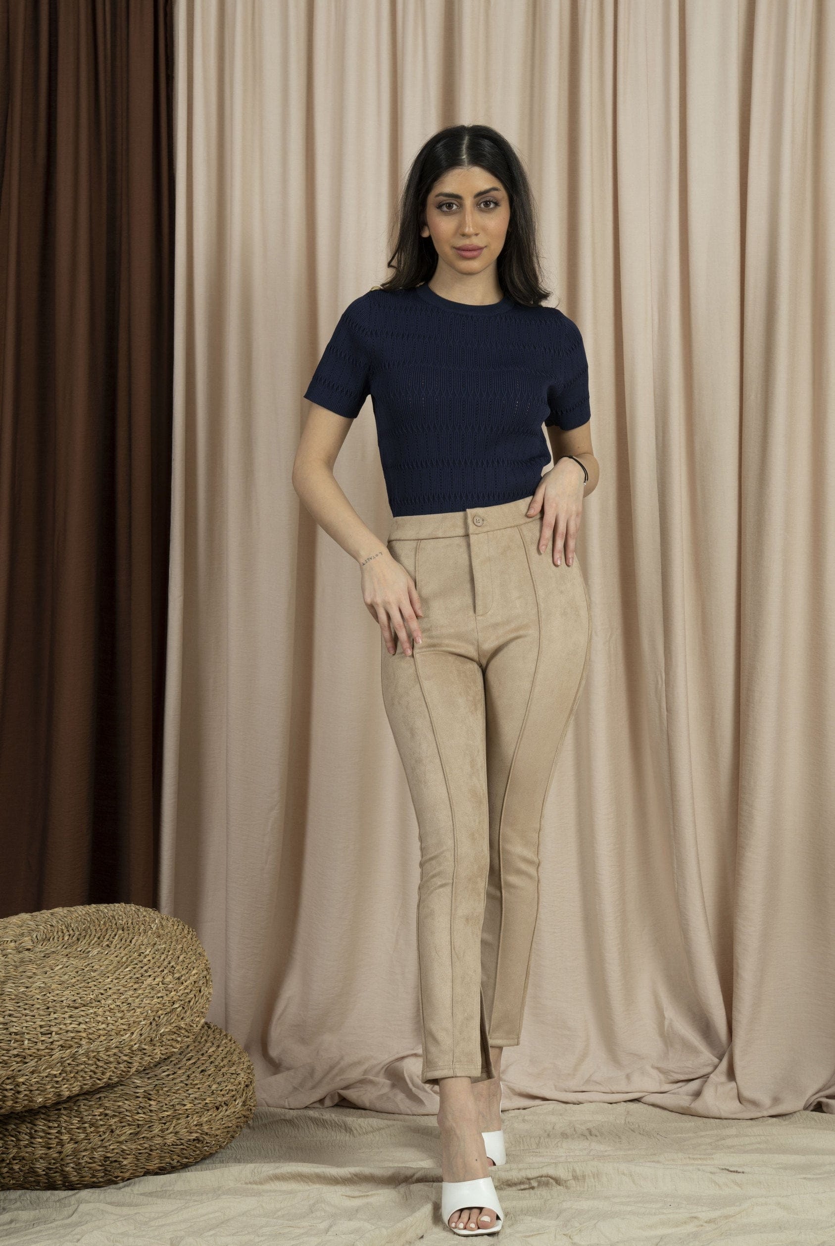 ميكا بنطلون سكيني نسائي بخصر عالي