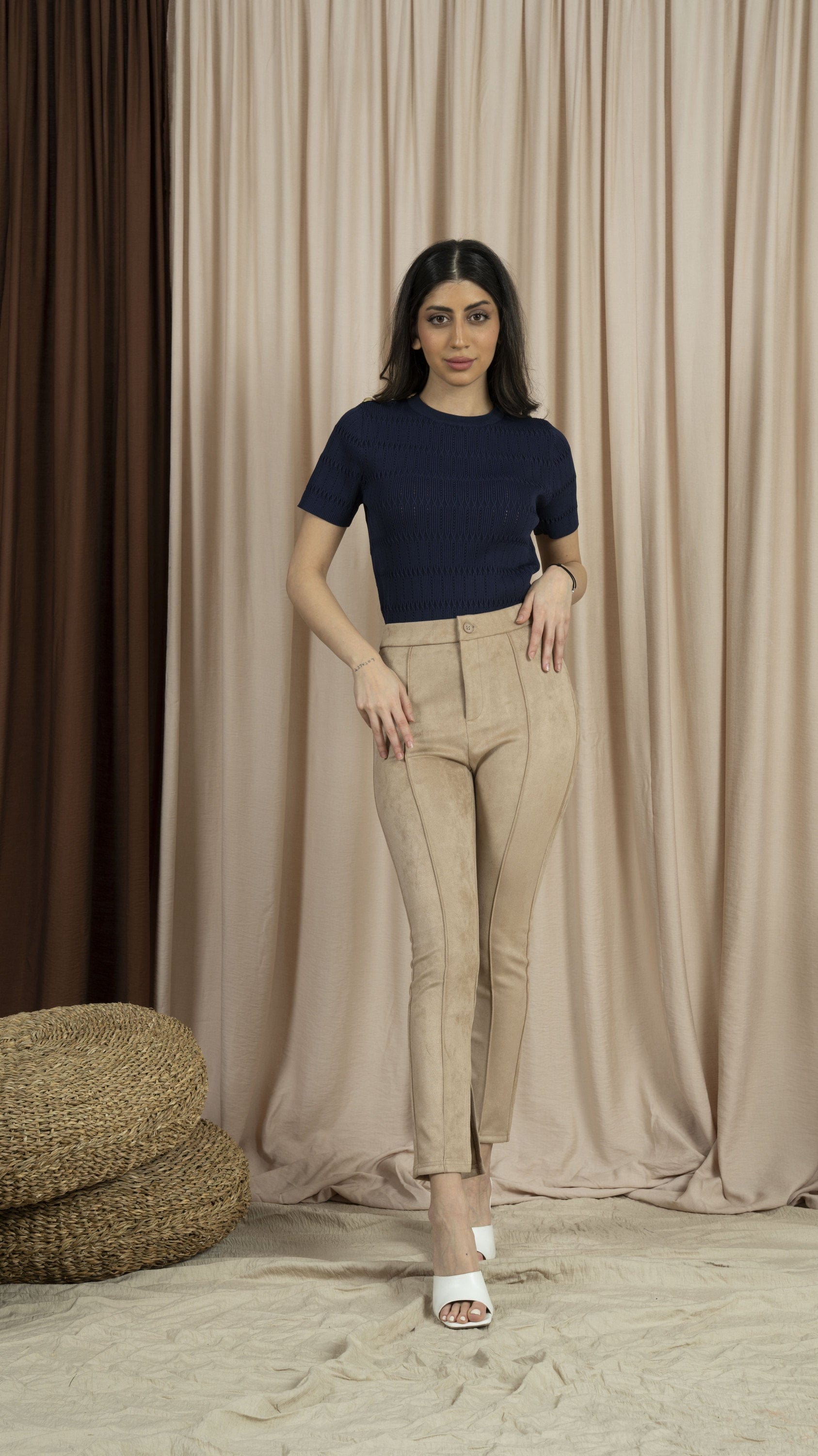 ميكا بنطلون سكيني نسائي بخصر عالي