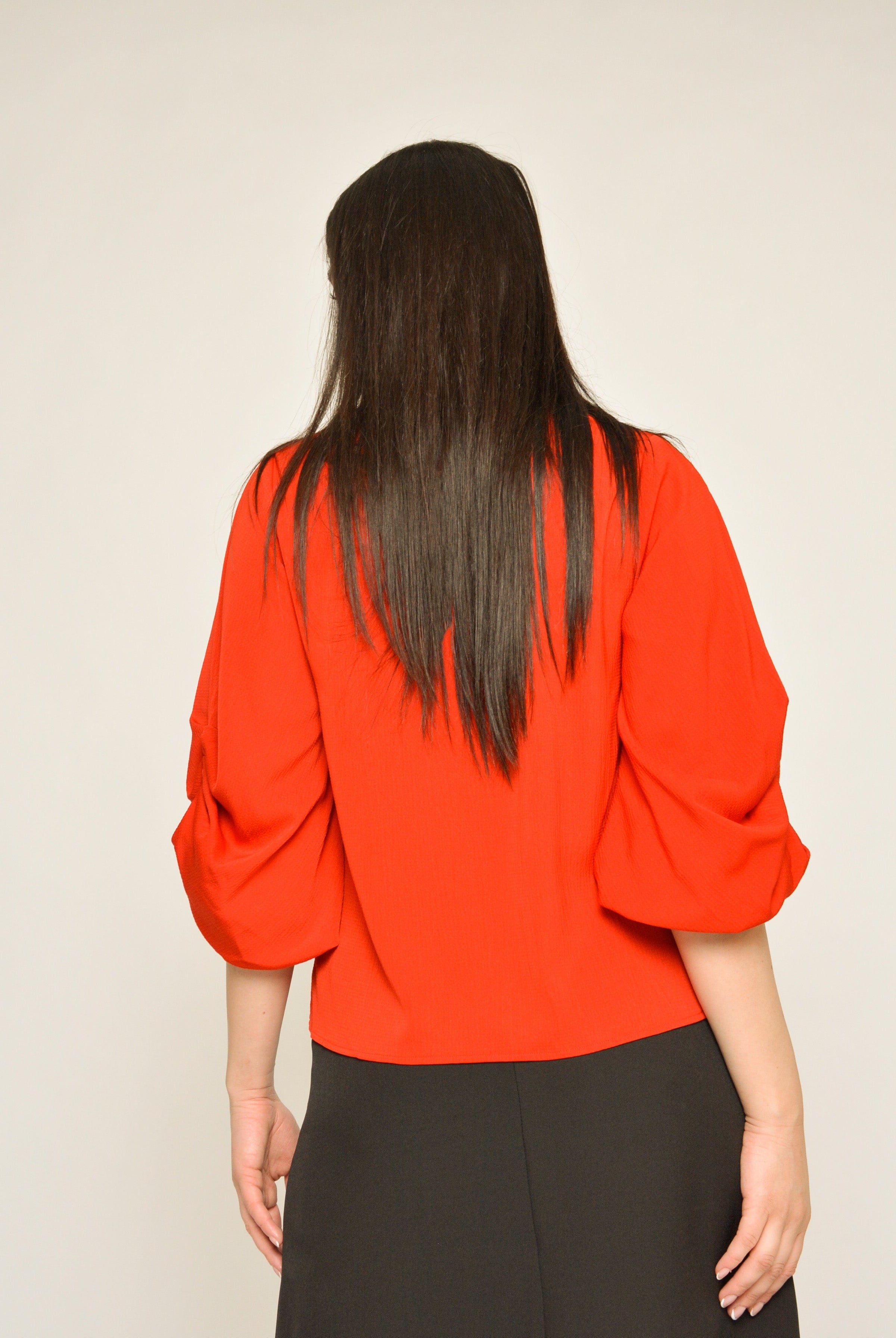 نتشي بلوزة رسمية سادة 3/4 كم منفوخ نسائي