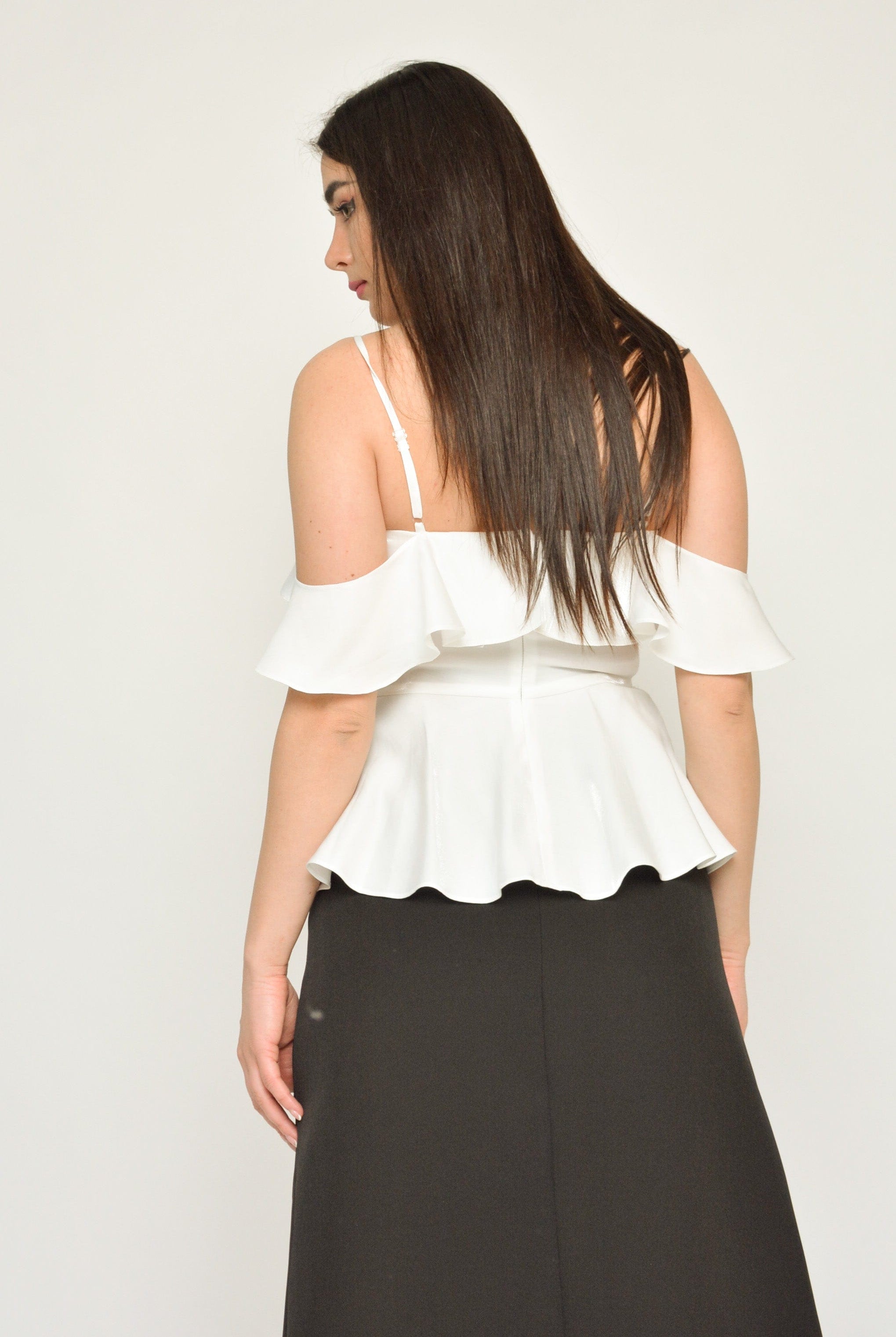 نتشي بلوزة سهرة حمالات بأكتاف مكشوفة نسائي